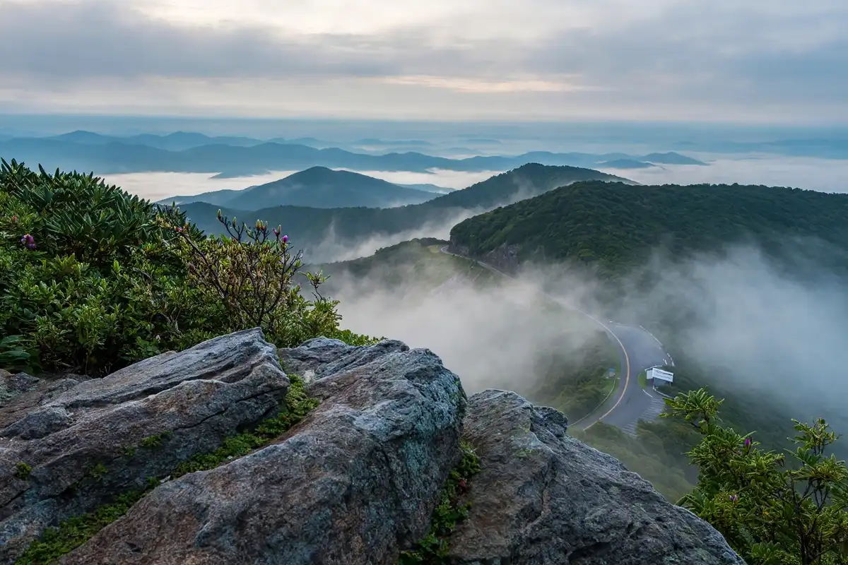 Blue Ridge Parkway mountain overlook