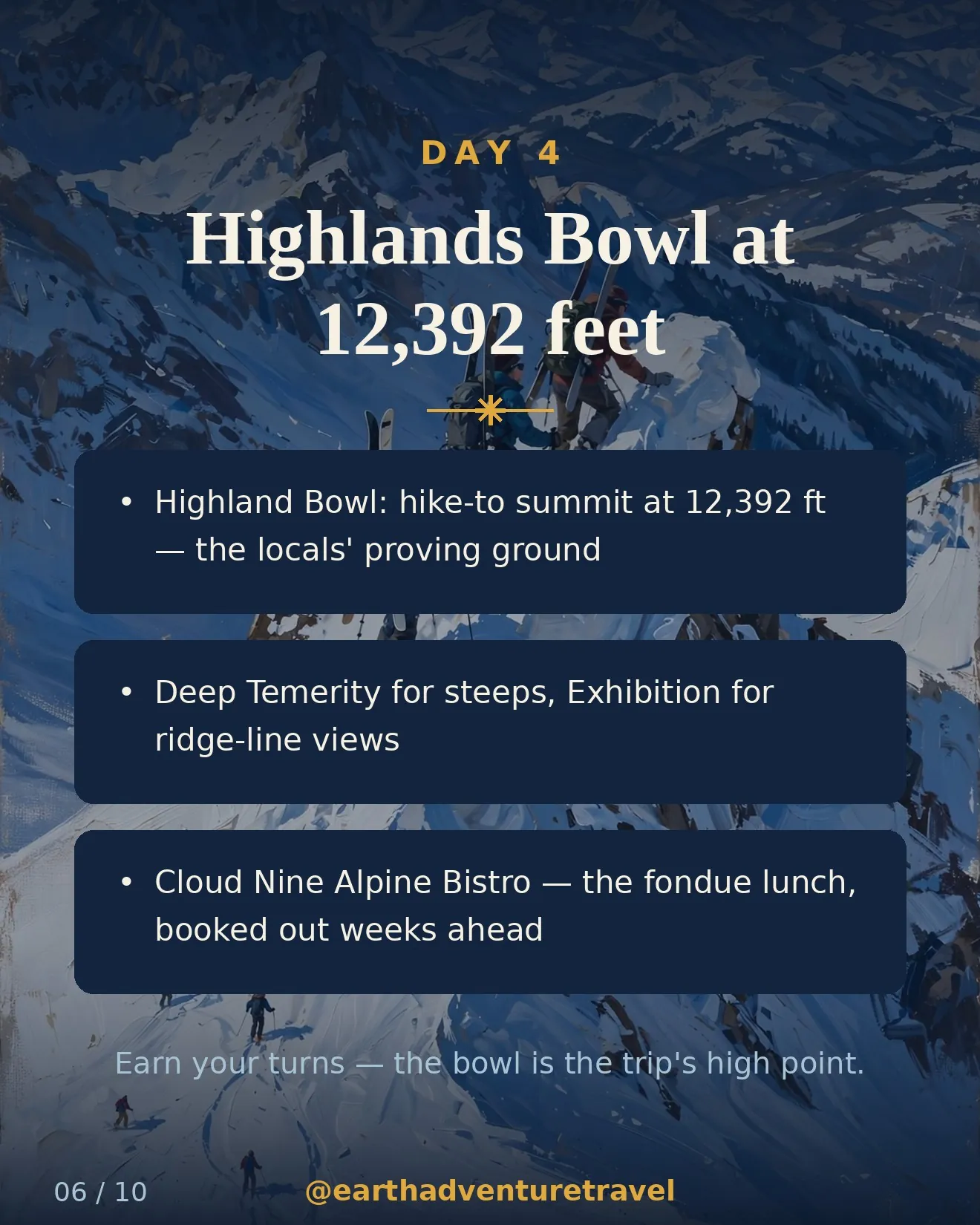 Day 4 graphic: the Highland Bowl