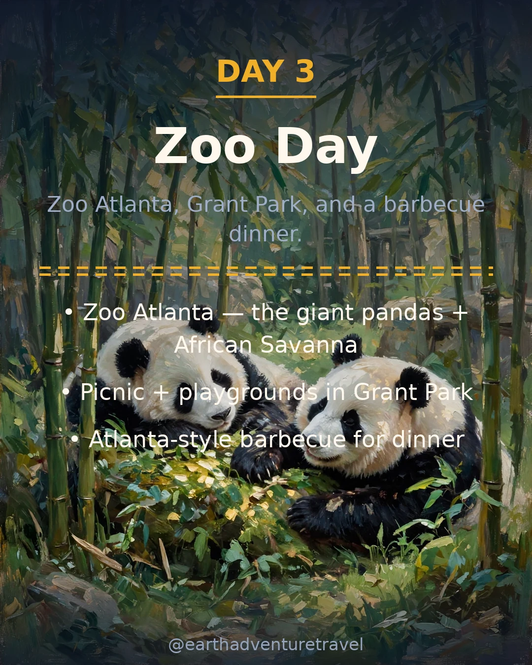 Day 3 graphic: Zoo Atlanta and Grant Park highlights