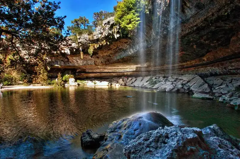 The grotto and waterfall at Hamilton Pool Preserve