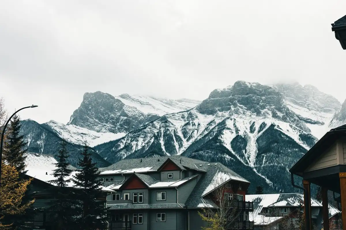 The Three Sisters peaks over Canmore