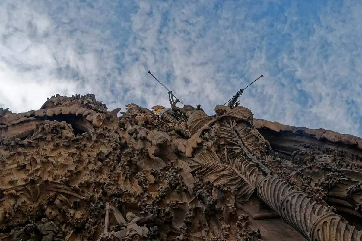The carved Nativity facade of the Sagrada Família