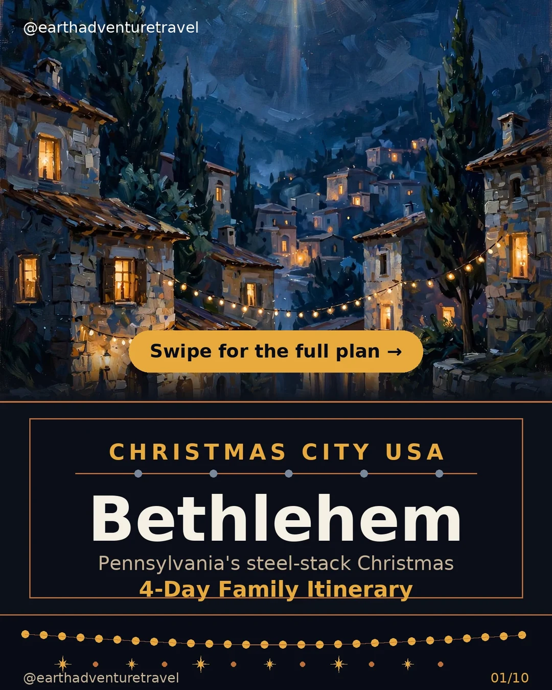 Bethlehem Christmas cover: festive market and historic streets