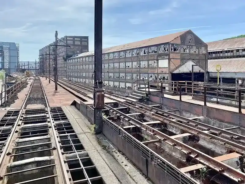 The Hoover-Mason Trestle walkway through the old Bethlehem Steel blast furnaces