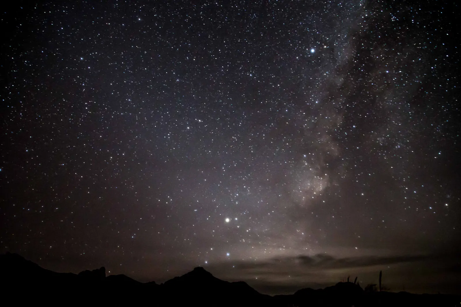Milky Way arching over the Chisos Mountains