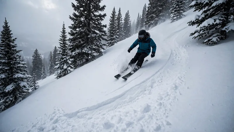 Deep powder on a Big Sky ski slope