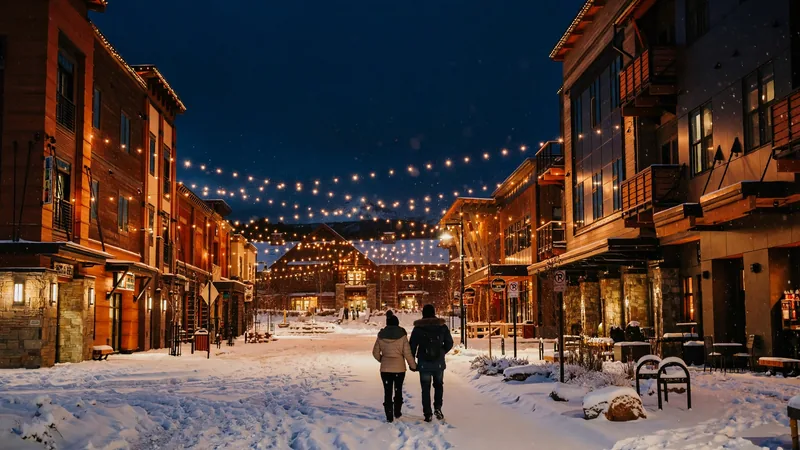 Big Sky Town Center on a winter night