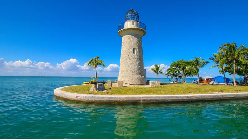 The Boca Chita lighthouse from the water