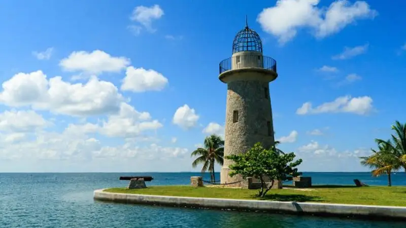 The Boca Chita lighthouse on its island in Biscayne Bay