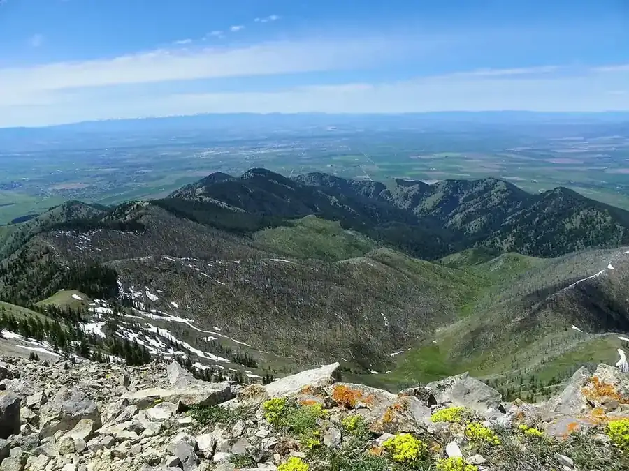 Bozeman, Montana seen from Saddle Peak in the Bridger Mountains