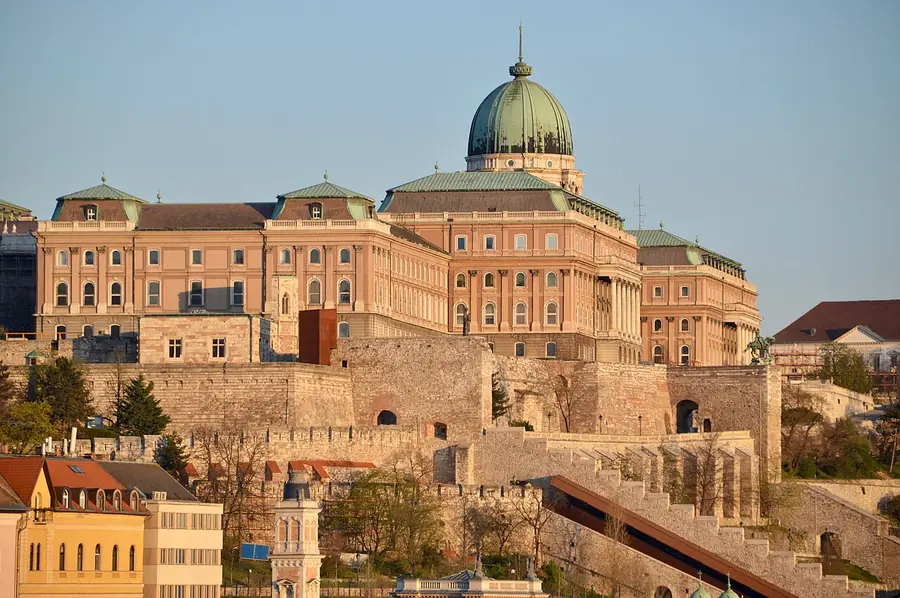 Buda Castle in the morning sun above the Danube