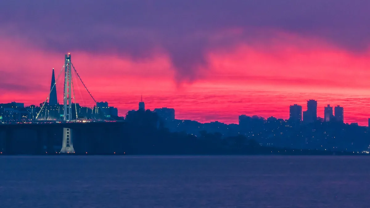 San Francisco skyline from Emeryville at sunset
