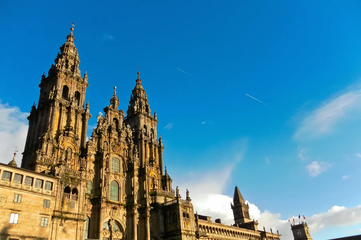 The cathedral of Santiago de Compostela seen from the Praza do Obradoiro