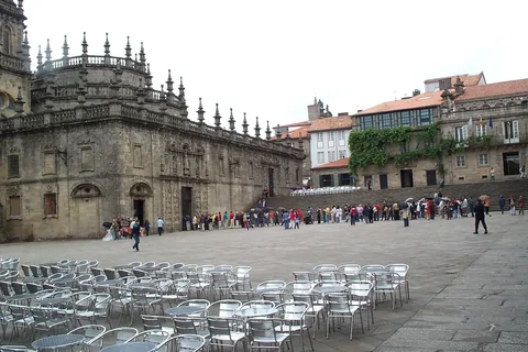 The Praza da Quintana beside the cathedral in Santiago