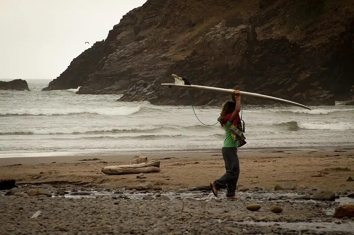 Sea cliffs and surf at Indian Beach in Ecola State Park