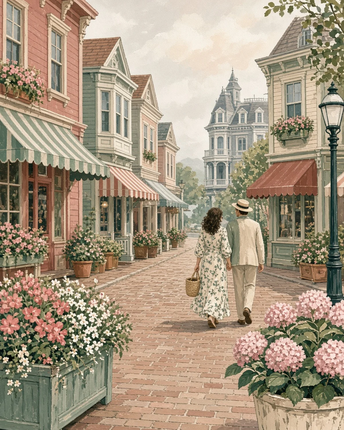 Illustrated day card: Arrive, park once and walk