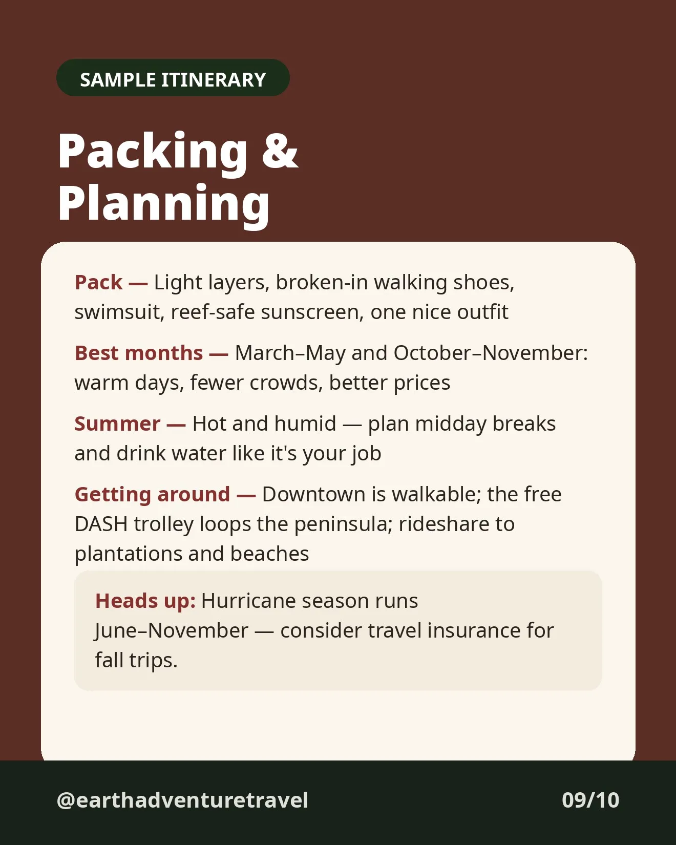 Packing and planning checklist for the Charleston couples itinerary