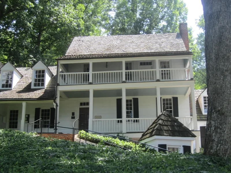 The exterior of the old Michie Tavern building near Monticello