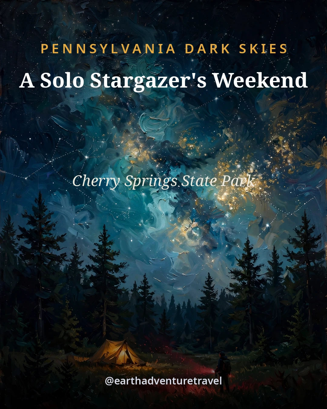 Illustrated Cherry Springs dark sky travel guide cover