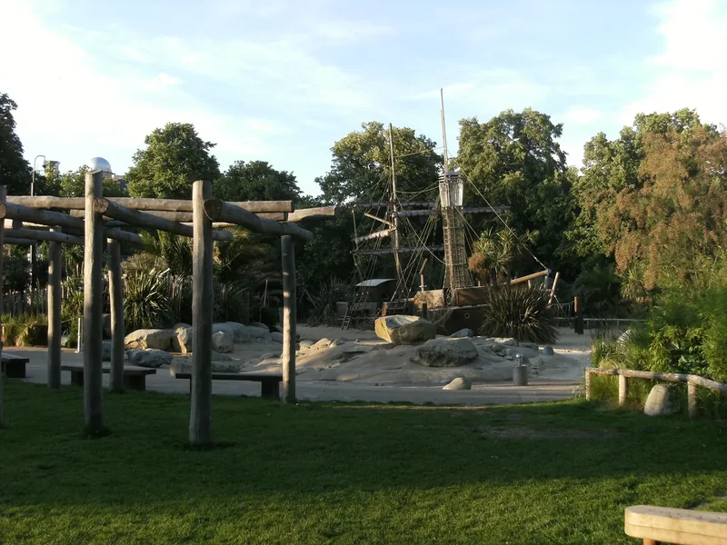 The wooden pirate ship in the Diana Memorial Playground in Kensington Gardens