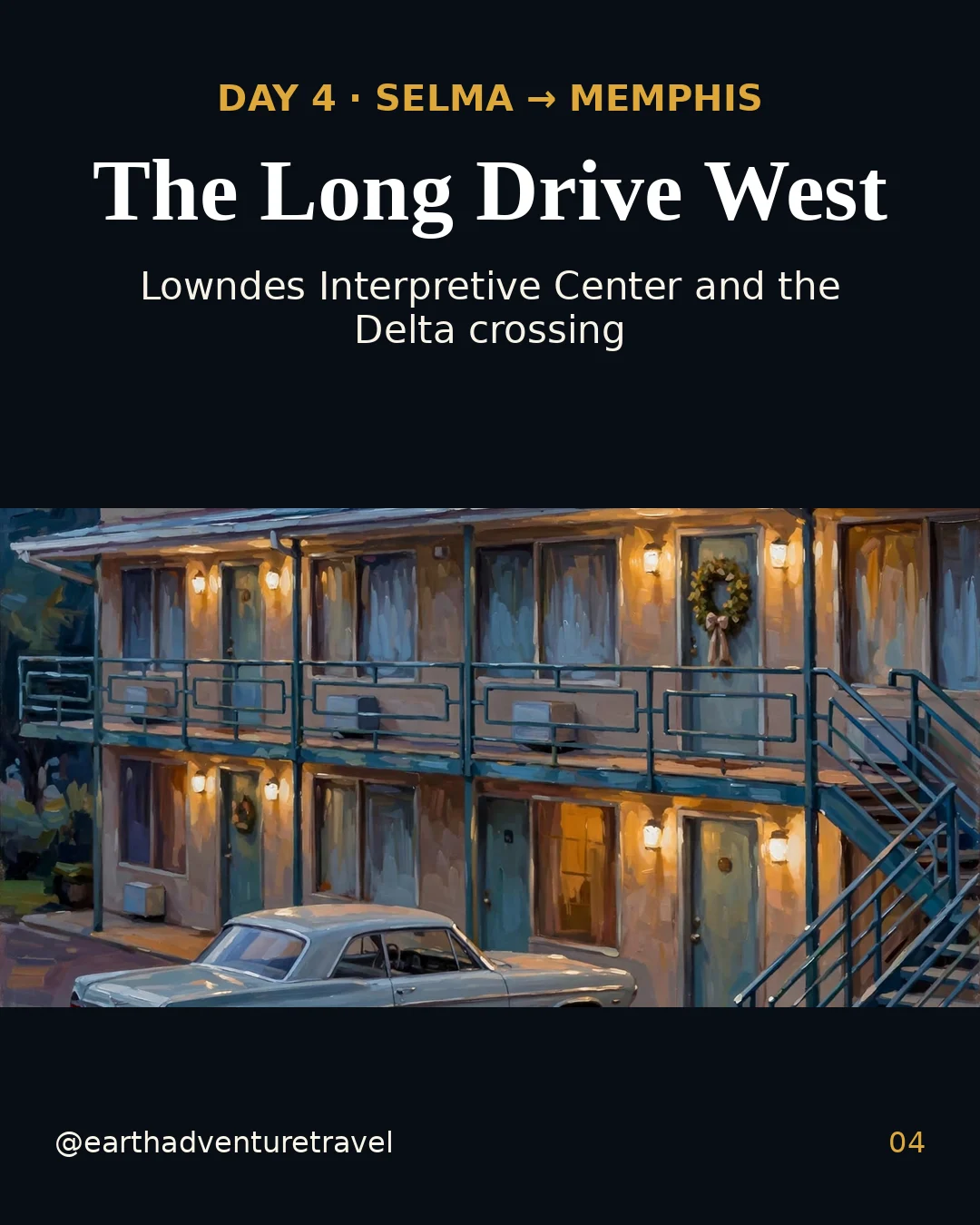 Day 4 graphic: the long drive from Selma to Memphis