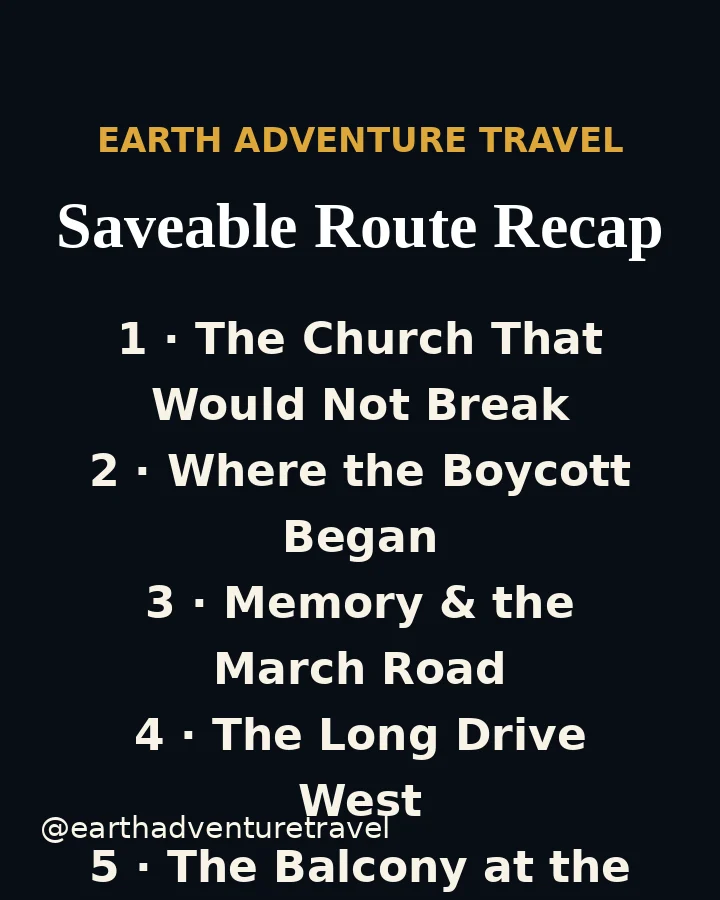 Saveable recap graphic for the six-day Civil Rights Trail journey