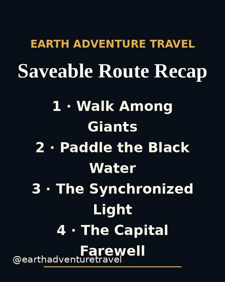 Saveable recap graphic for the four-day Congaree multigenerational trip