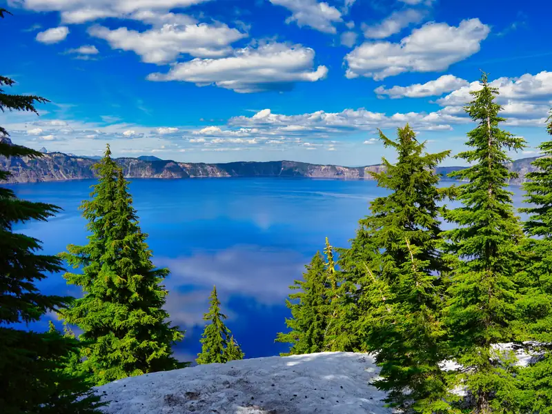 Crater Lake from the Rim Village Trail with Wizard Island