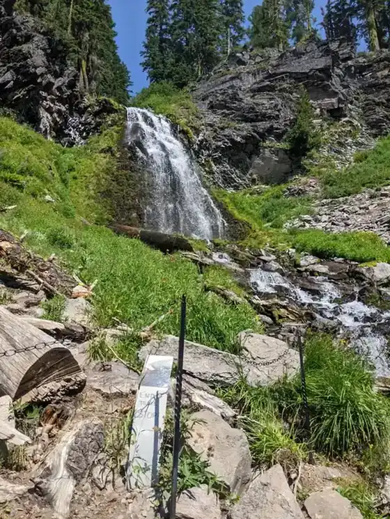 Plaikni Falls in the old-growth forest