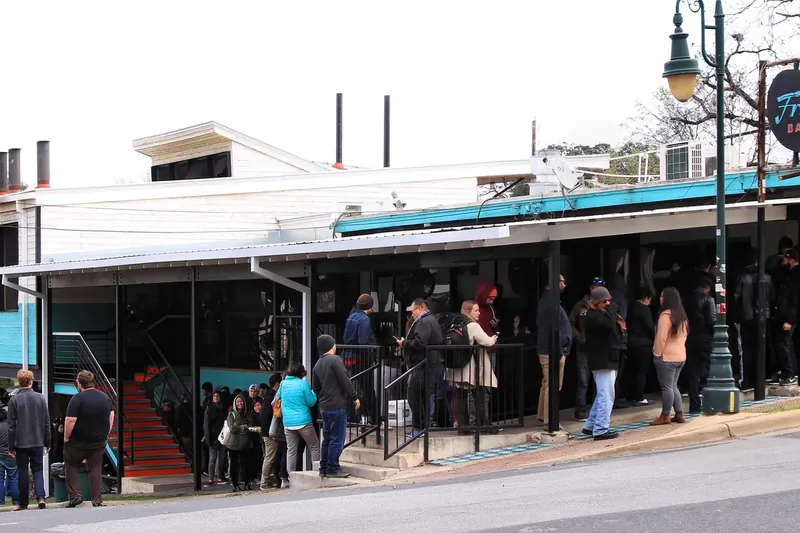 The Franklin Barbecue smokehouse on East 11th Street in Austin
