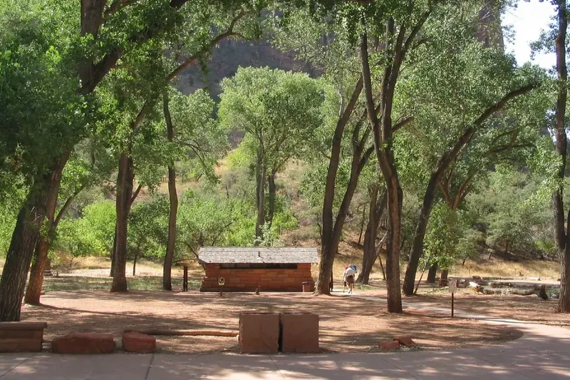 Grotto shuttle stop in Zion Canyon