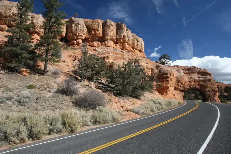 Scenic stretch of Utah State Route 12 through red rock country