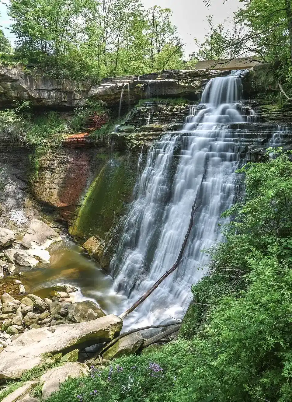 Brandywine Falls cascading over sandstone in Cuyahoga Valley National Park