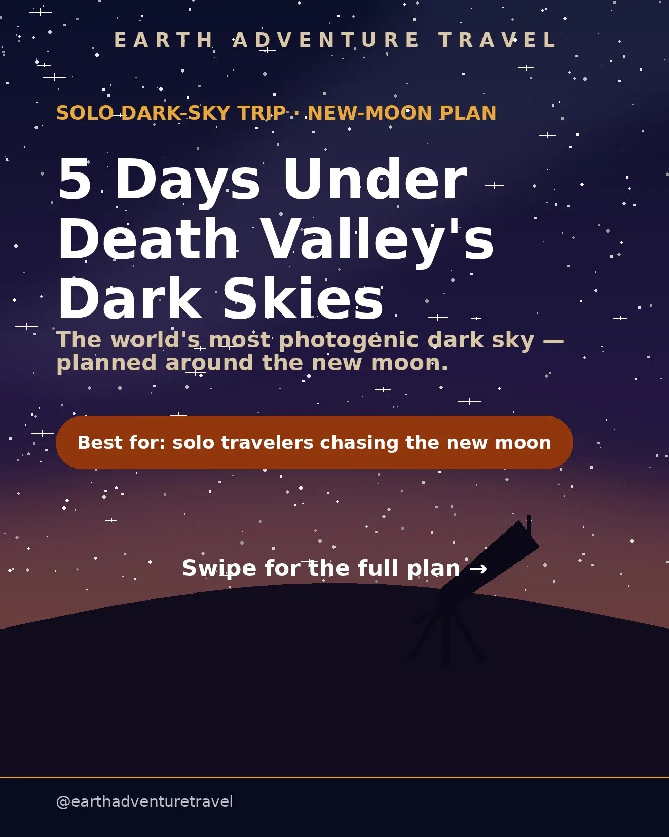 Death Valley winter cover: desert dunes under starry sky