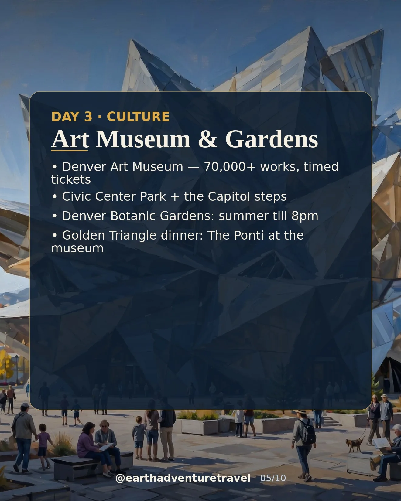 Day 3 graphic: the Denver Art Museum