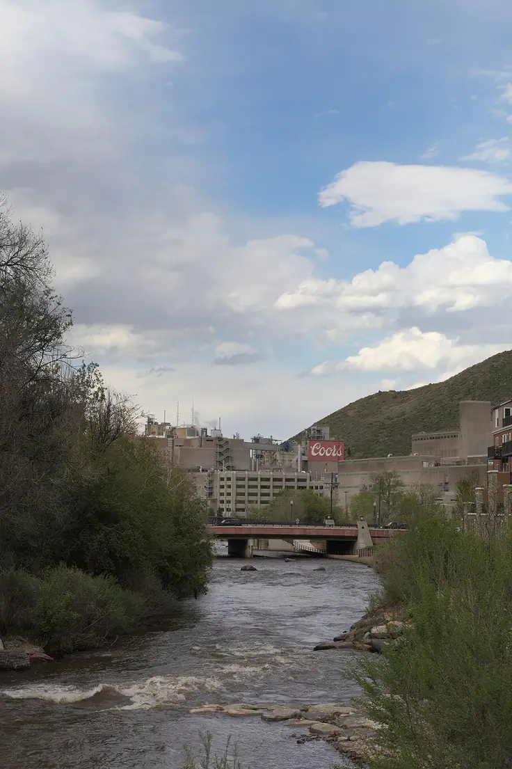 Coors Brewery in Golden with Clear Creek