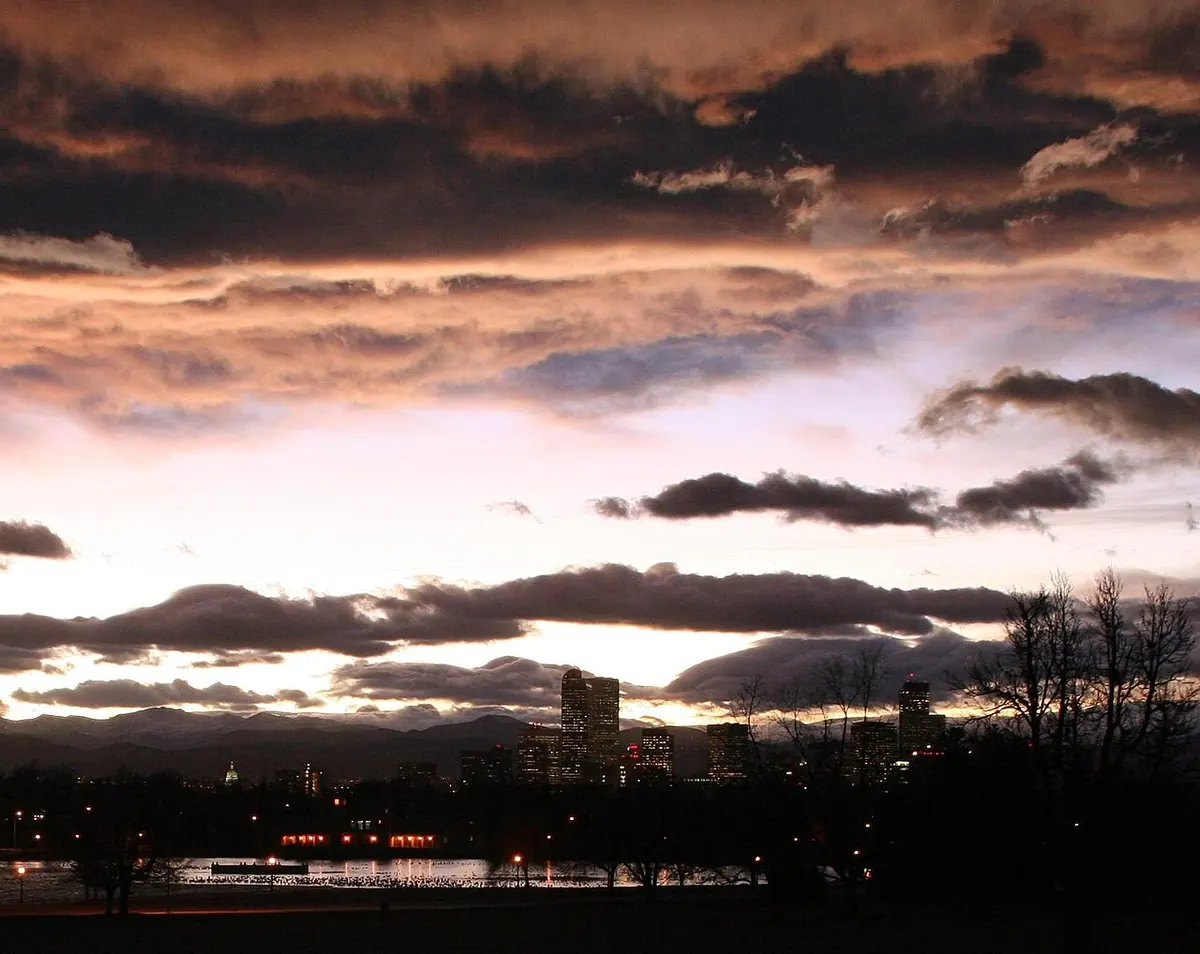 Denver skyline at sunset