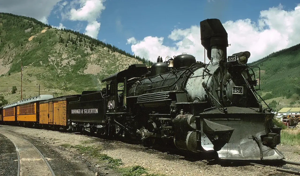 A steam train of the Durango and Silverton Narrow Gauge Railroad
