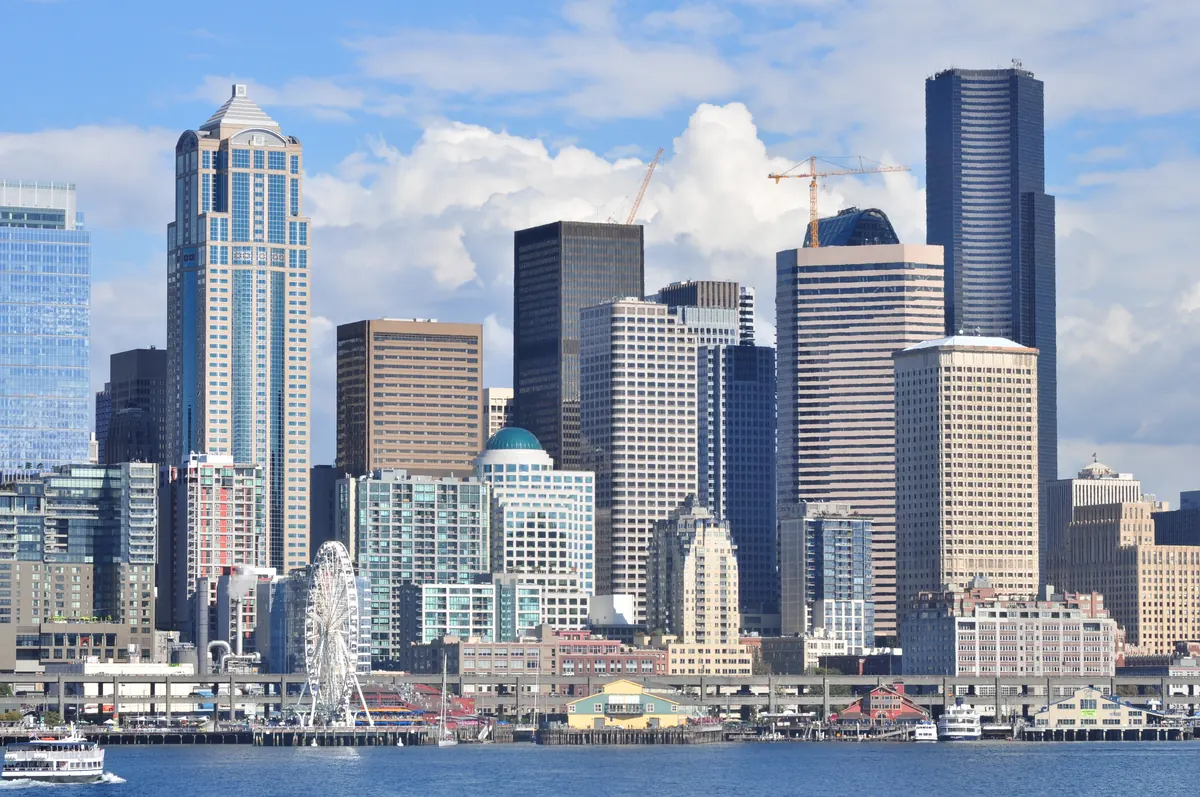 Downtown Seattle skyline from Elliott Bay
