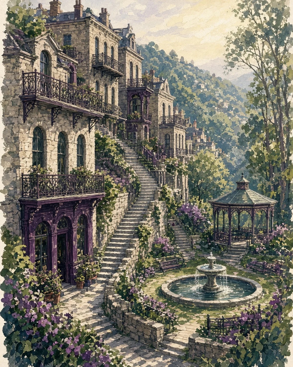 Illustrated day card: Arrive and wander