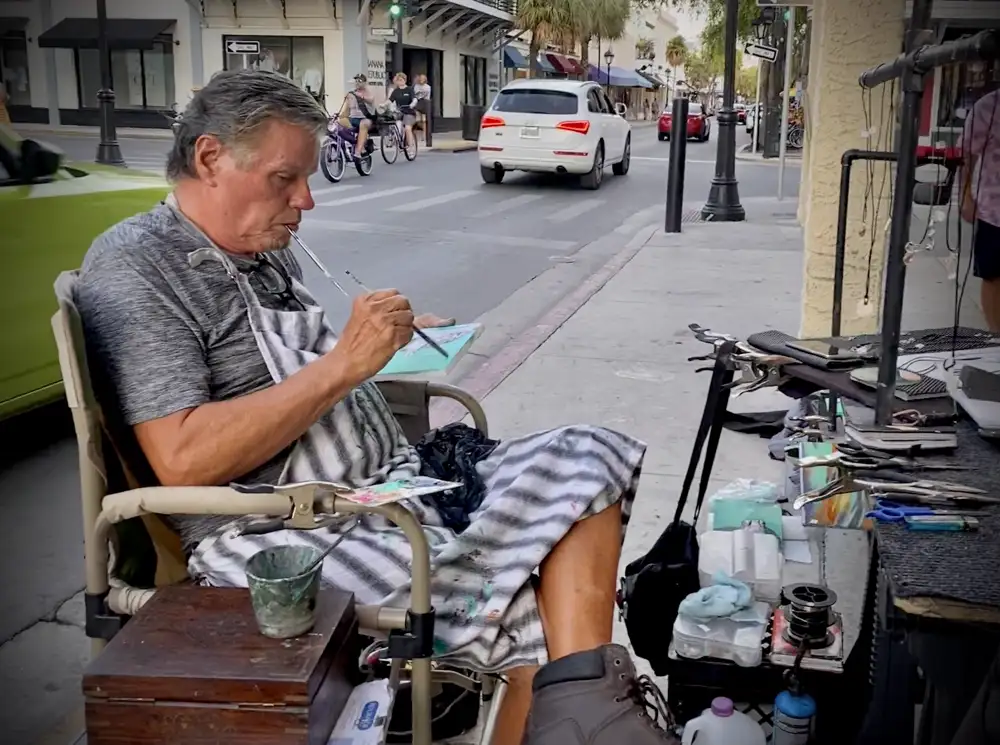 Street life on Duval Street in Old Town Key West