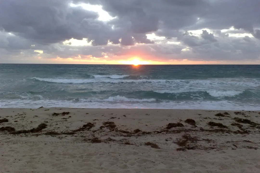 The sun rising over the Atlantic from Fort Lauderdale Beach