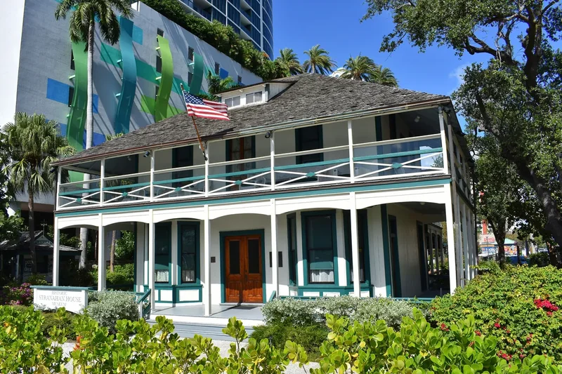 Stranahan House, a white two-storey wooden house with verandas on the New River