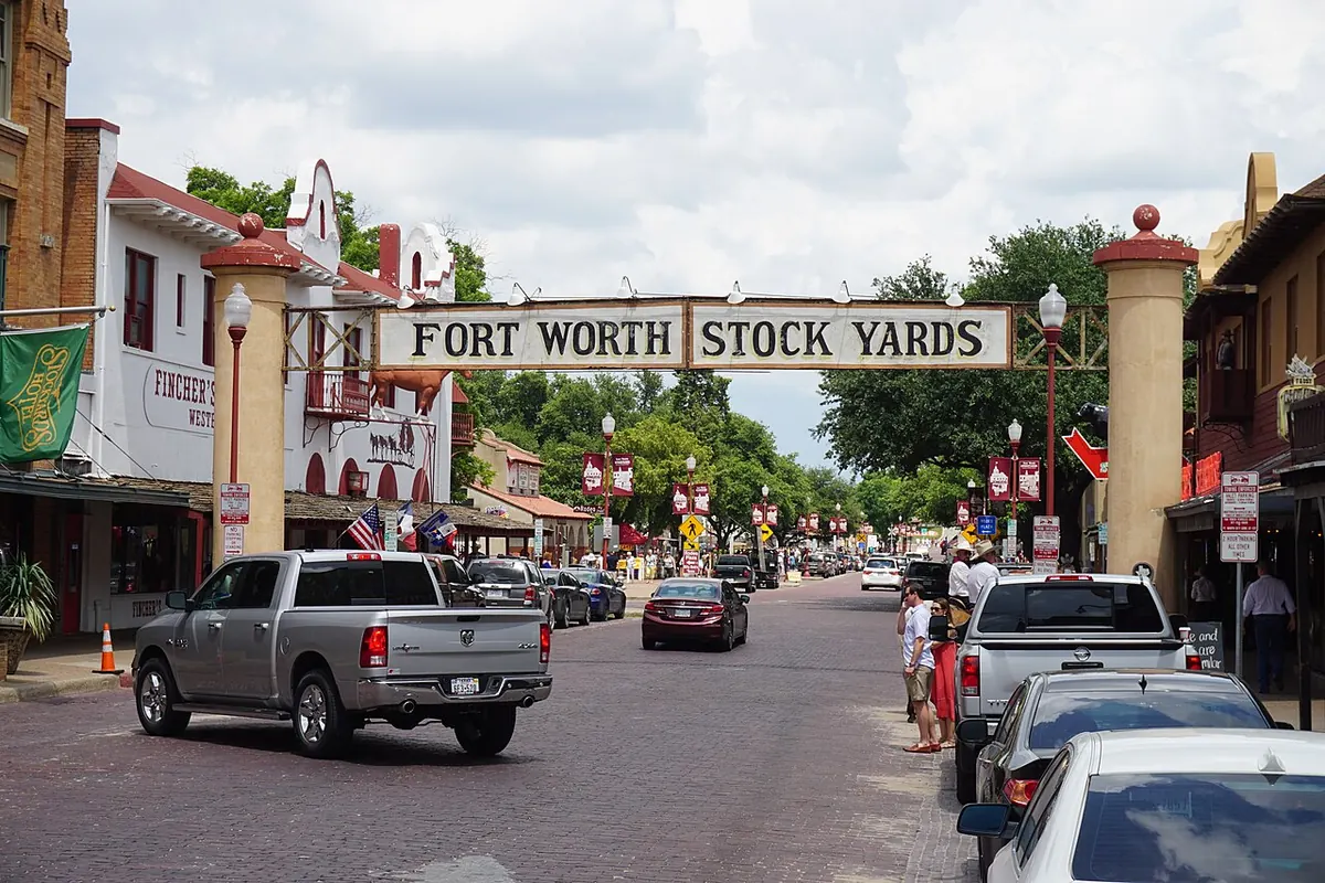 Brick paving on East Exchange Avenue in the Stockyards