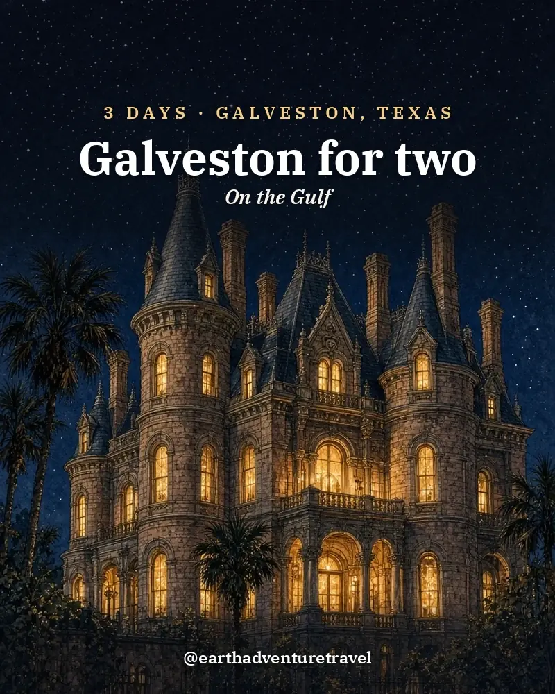 Illustrated recap card: Galveston