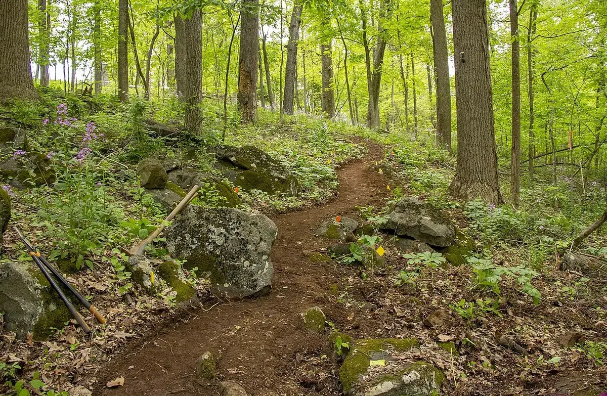 A rocky battlefield trail at Gettysburg