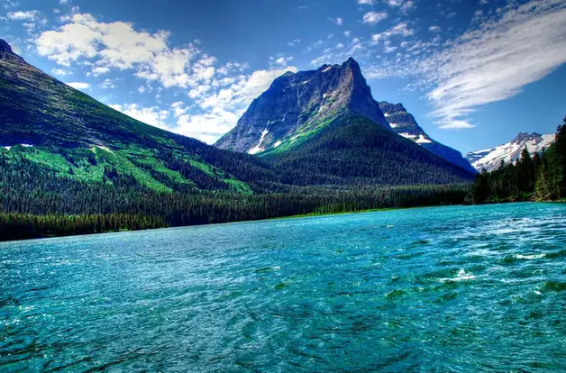 Many Glacier valley and lake