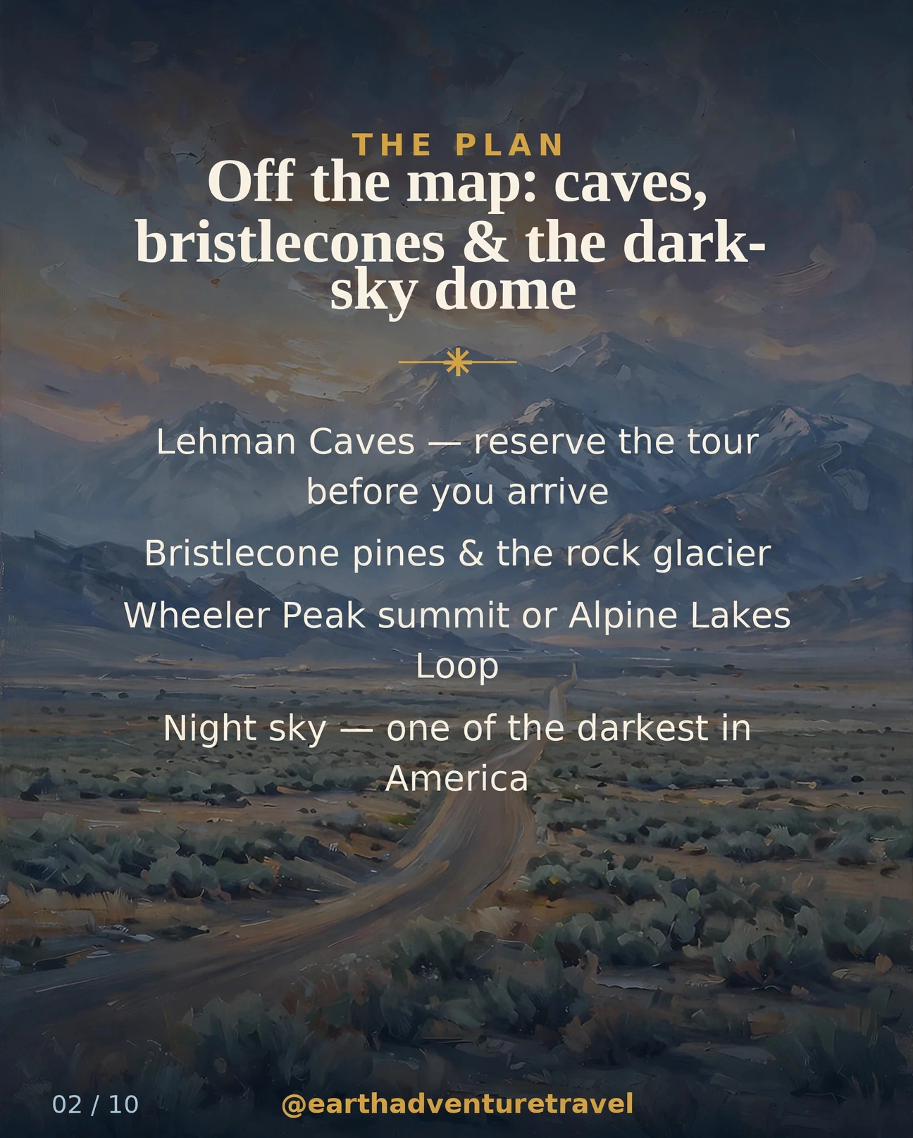 Illustrated four-day Great Basin route plan