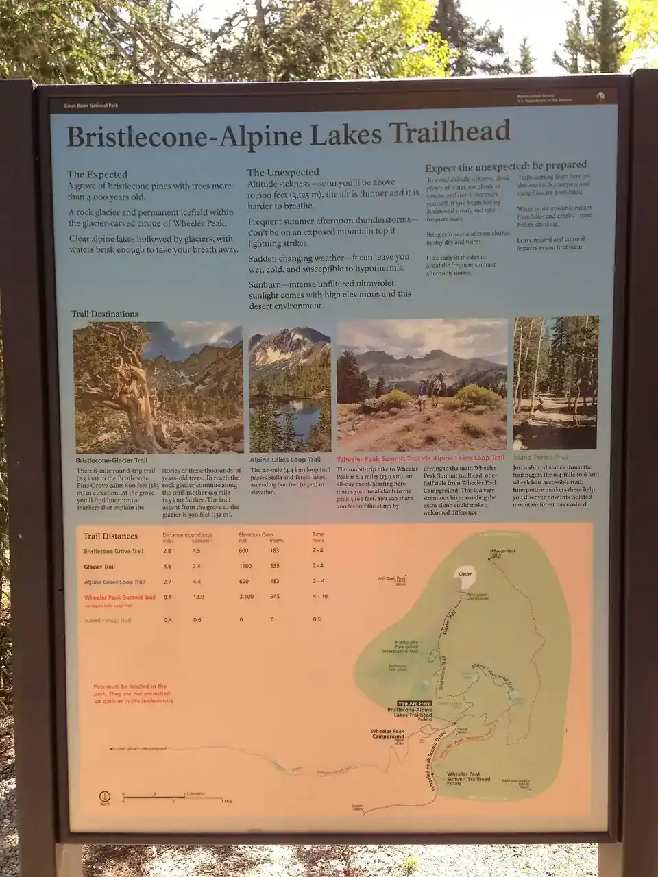 Alpine lakes below Wheeler Peak in Great Basin National Park