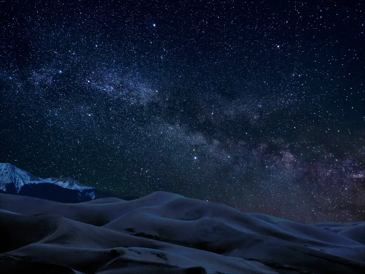 The Milky Way over the dunes at Great Sand Dunes National Park